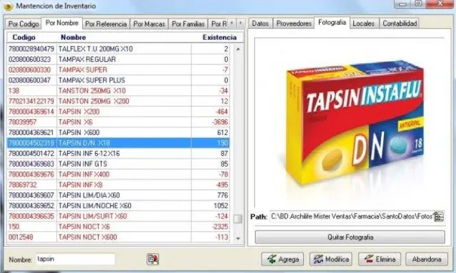 Mantención de artículos e inventario en Míster Farmacia
