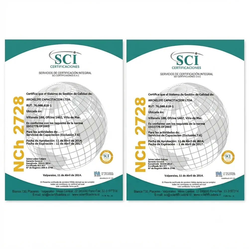 Certificaciones ISO 9001 y NCh 2728 de Archilife
