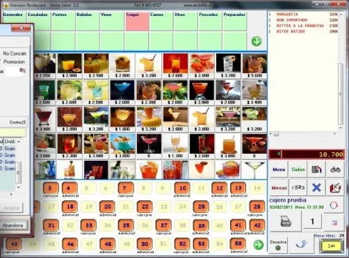 Pantalla de venta y boleta fiscal de Míster Chef Restaurant